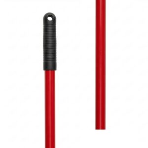 Metal Mop Handle Only - Powder Coated - Plug Connector - 1.5m x 25mm - Red