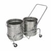 Janitorial Bucket Trolley - Double -56L - includes 2 x 28L Steel Buckets