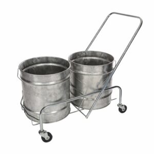 Janitorial Bucket Trolley - Double -56L - includes 2 x 28L Steel Buckets