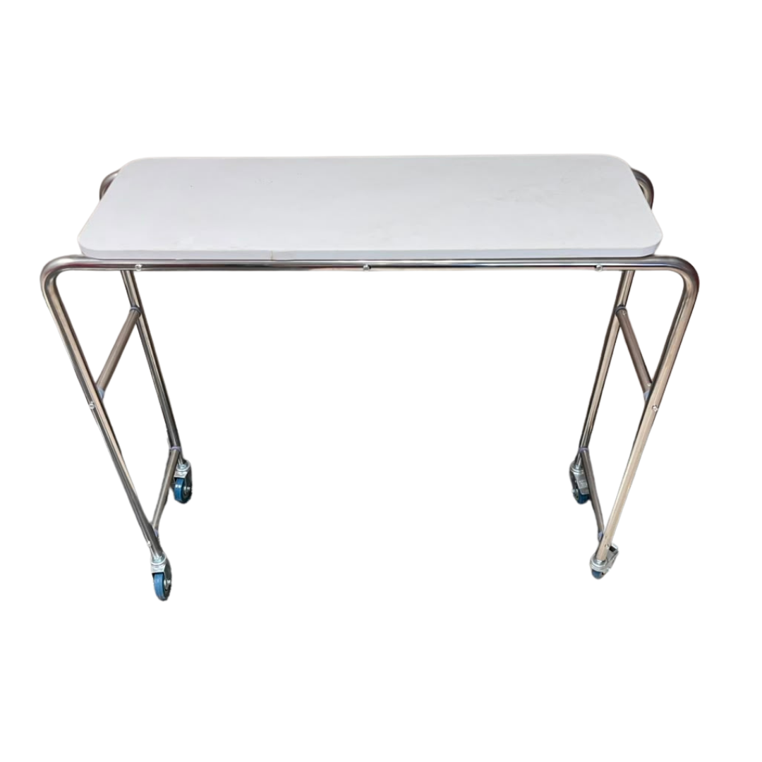Alternative view of Trolley Stainless Steel with wheels – Wooden Top