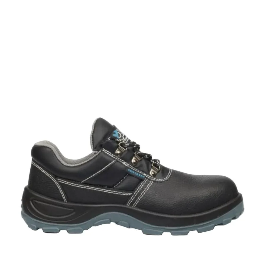 Grittgear Unisex Safety Shoe In Black Magnesite S1 Genuine Leather