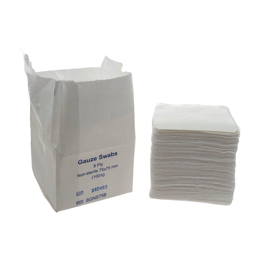 Non Woven Gauze Swabs Non Sterile 75 x 75mm 8ply 100’s - Image 5