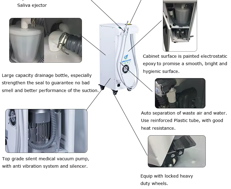 Dental Mobile Suction Unit System with Vacuum Pump - Image 4
