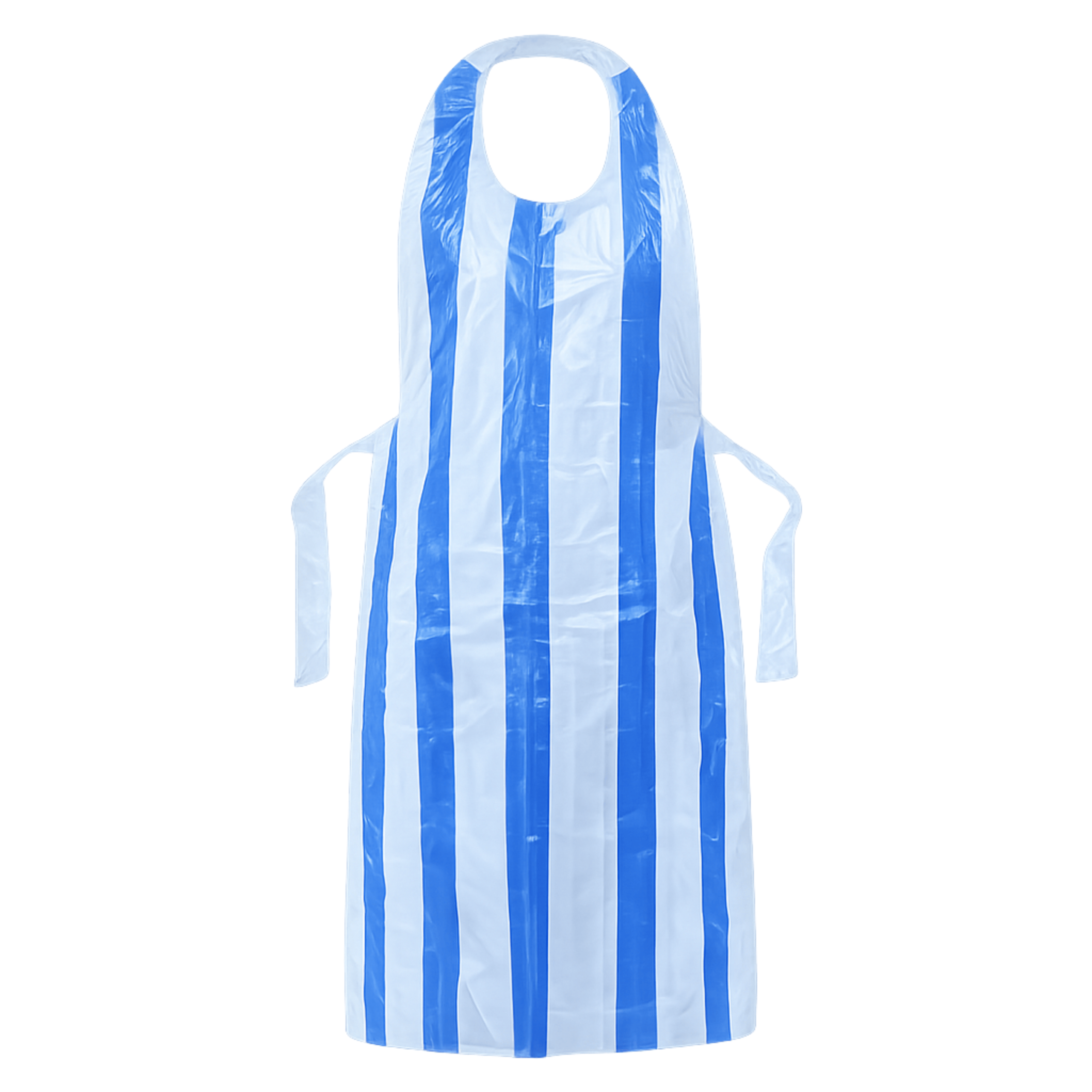 Disposable Plastic Aprons Blue and White Striped (100’s)