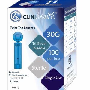 Twist Top Lancet 30g  – Transparent Blue