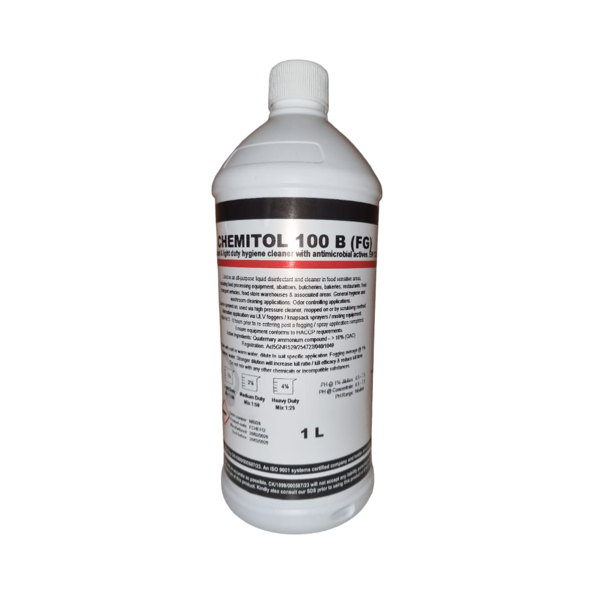 Chemitol 100 B Light Duty Food Grade Surface Disinfectant Cleaner 1L