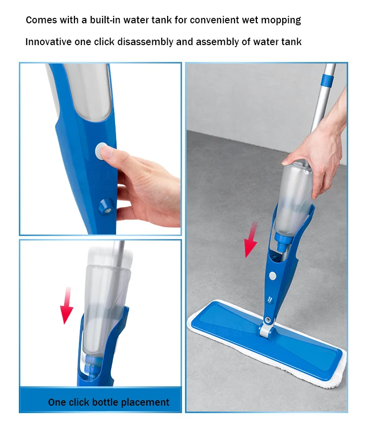 Kleaner Water Spray Mop Flat Mop Can Add Disinfectant Spray Mop 38cm 500ml KA2202 - Image 4