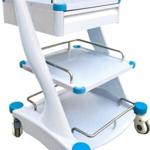 Treatment Trolley 3 Tier – Blue with Detachable Guardrail