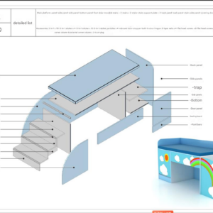 Alternative view of Pediatric Exam Table with stairs