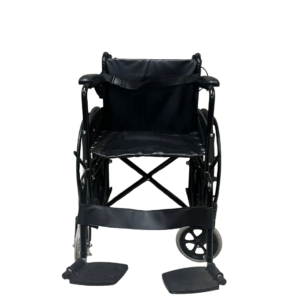 Alternative view of Wheelchair with fixed armrest – Black