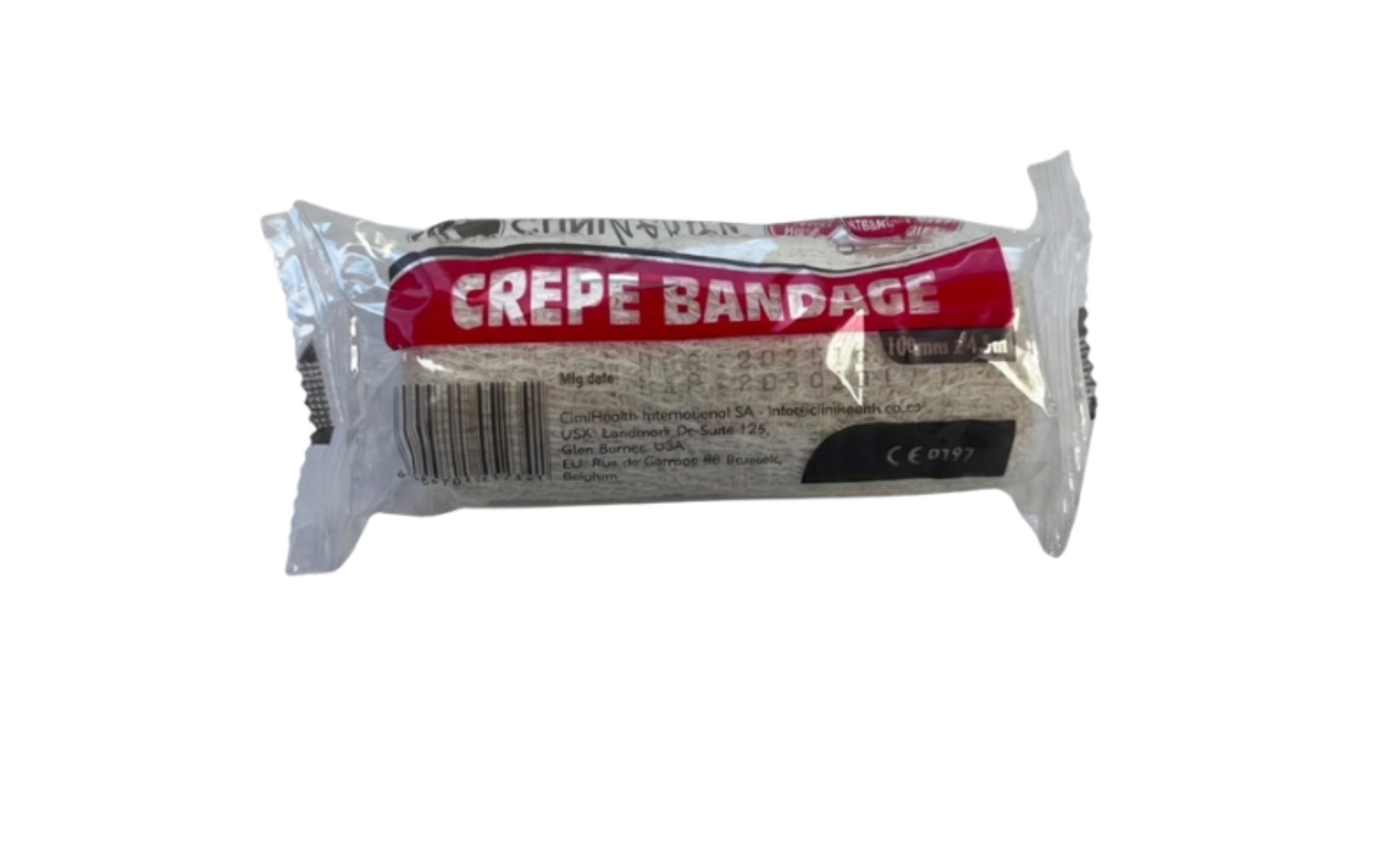 Crepe Bandage 100mm X 4.5m CliniHealth – 1s