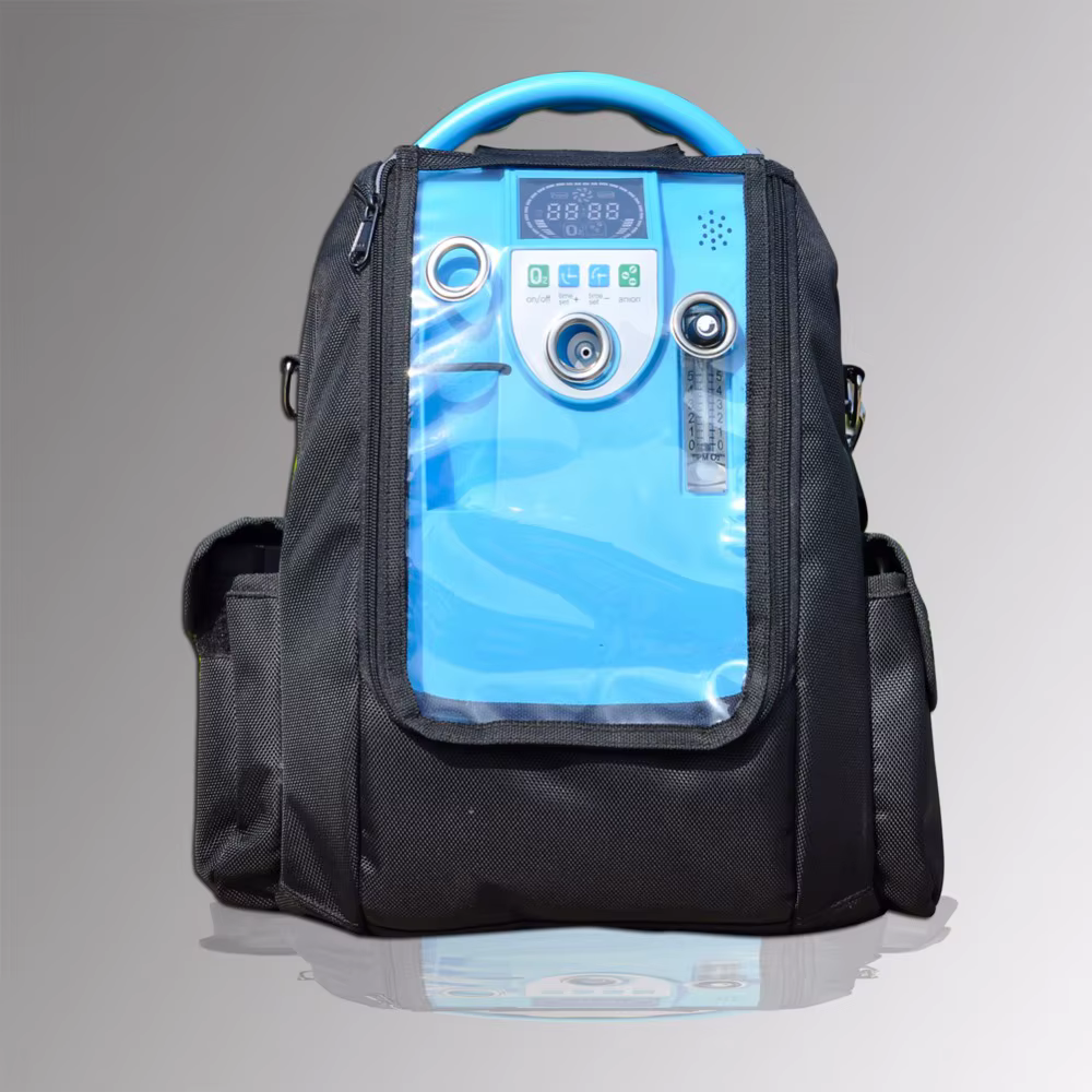 Alternative view of Lovego G1 portable oxygen concentrator 5L continuous flow