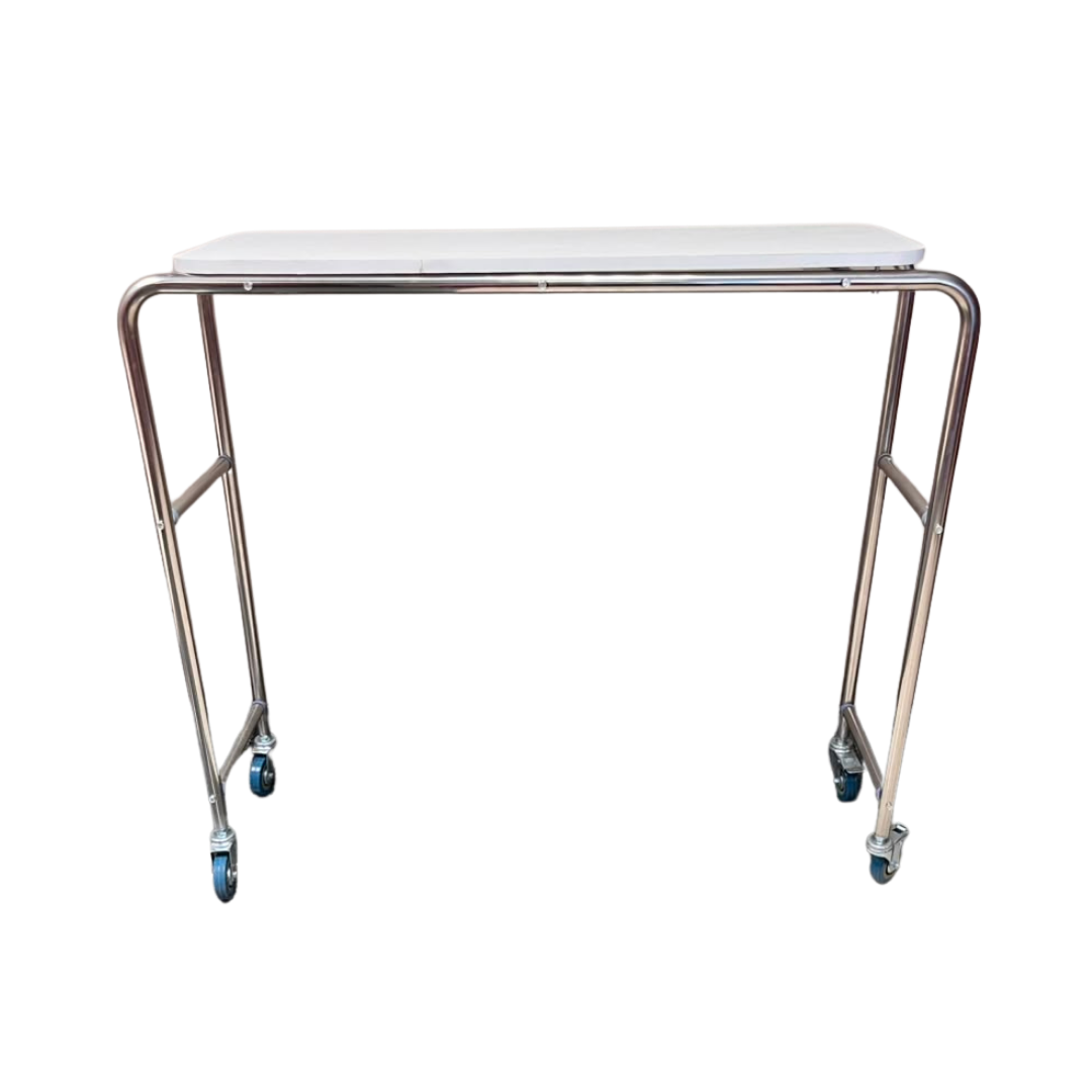 Trolley Stainless Steel with wheels – Wooden Top
