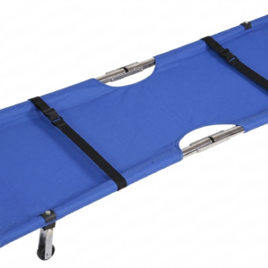 2 Fold Stretcher – Blue with wheels