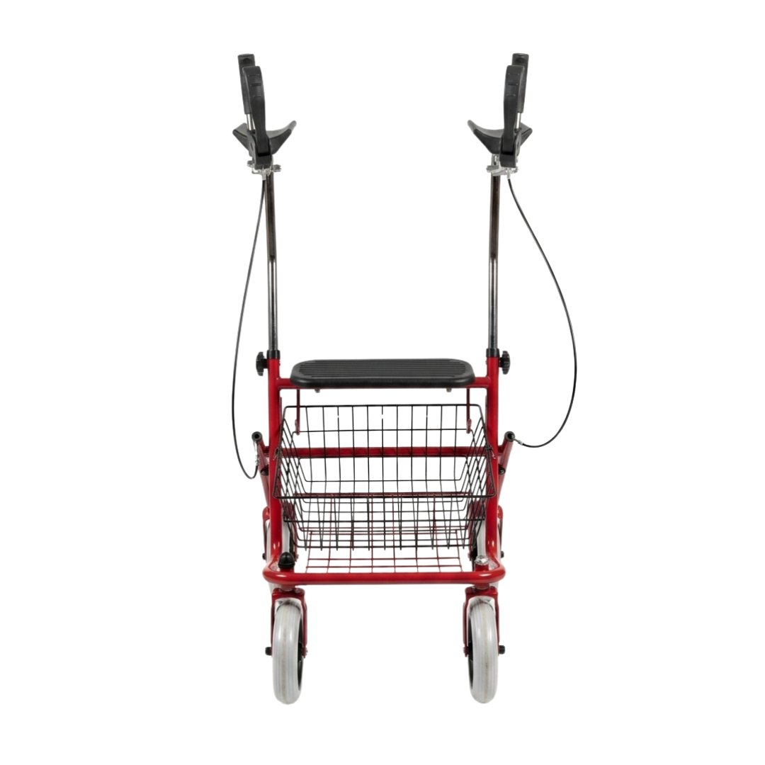 Alternative view of 4 Wheel Rollator with Armrest – Red