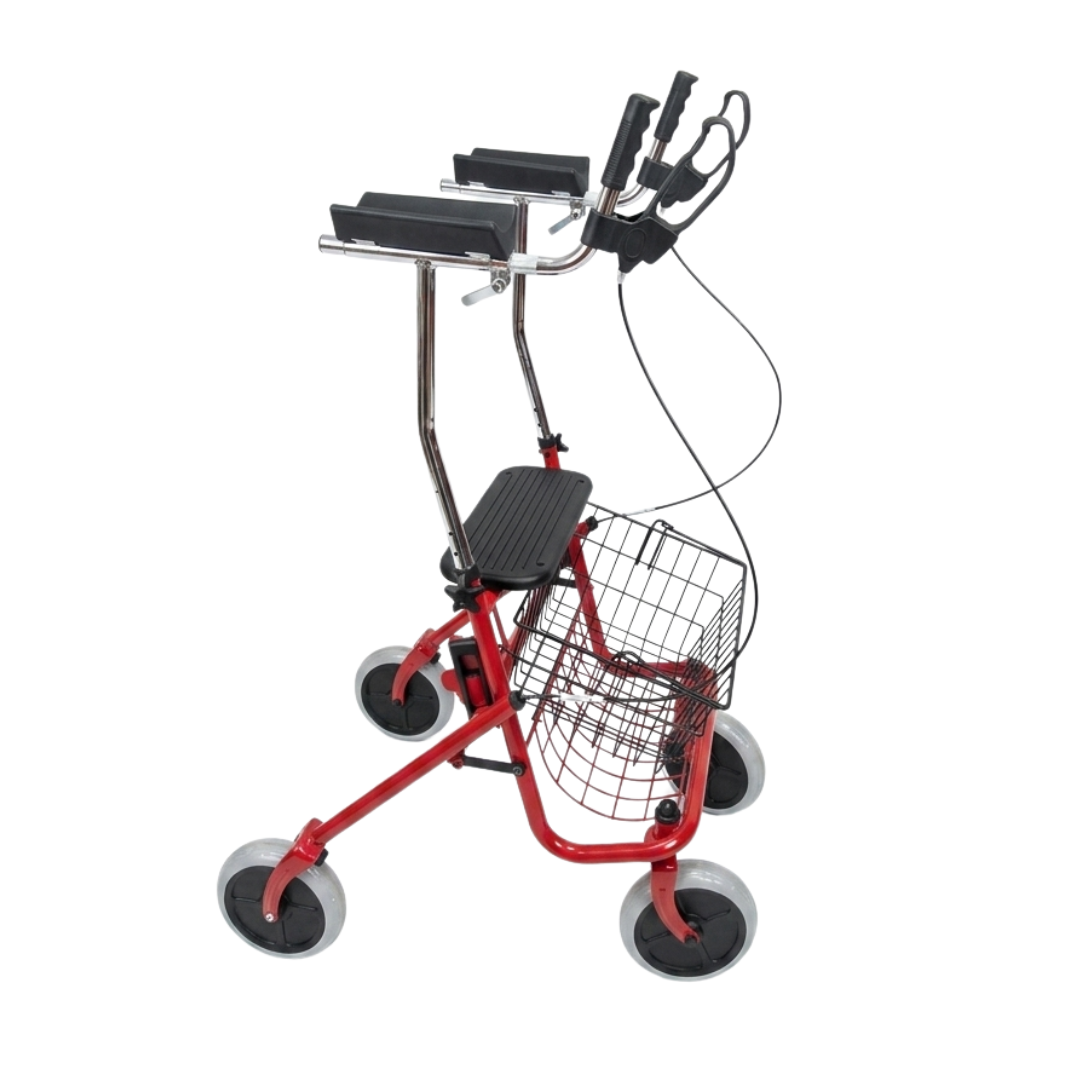 4 Wheel Rollator with Armrest – Red