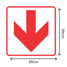 Alternative view of Red Arrow – Directional Sign 290×290
