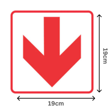 Alternative view of Red Arrow – Directional Sign 190×190