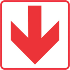 Red Arrow – Directional Sign 190×190
