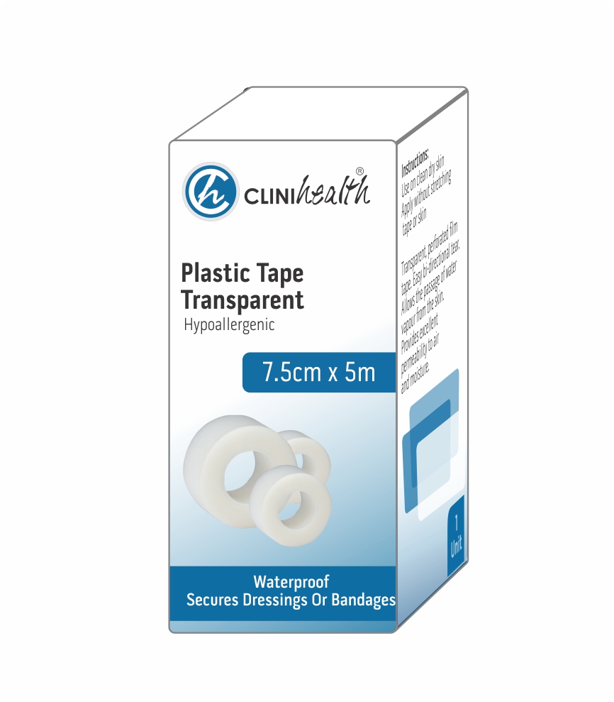 Plastic Tape Transparent 7.5cm x 5m – Singles