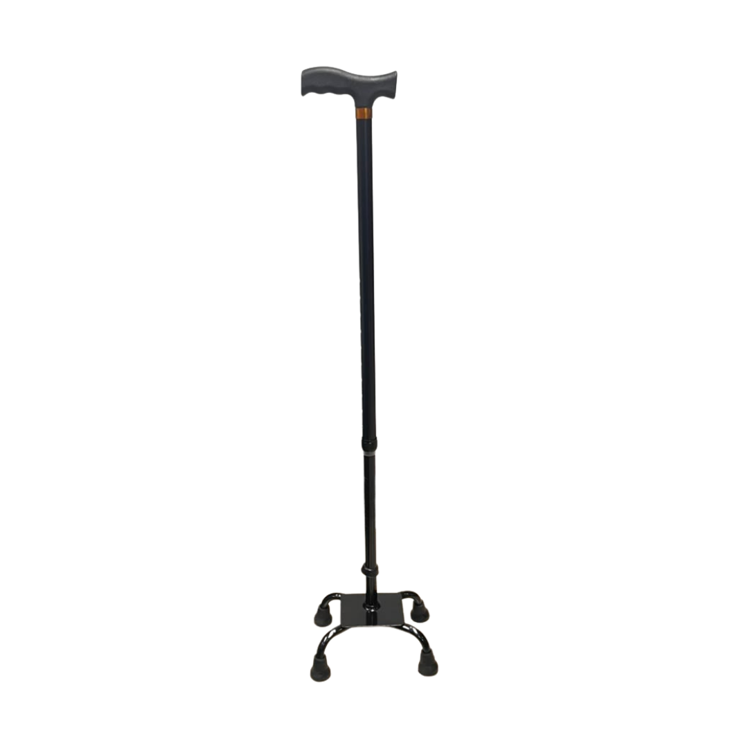 Walking Stick Quadripod Extra Length Black