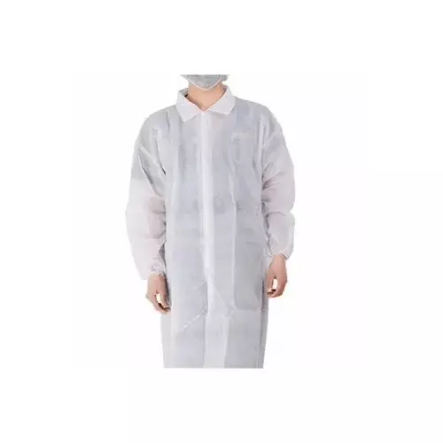 Lab Coat – Non Woven White Velcro 30gsm – Small Singles
