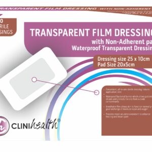 Dressing Transparent Film with Non Adherent Pad 25 x 10cm – 50s