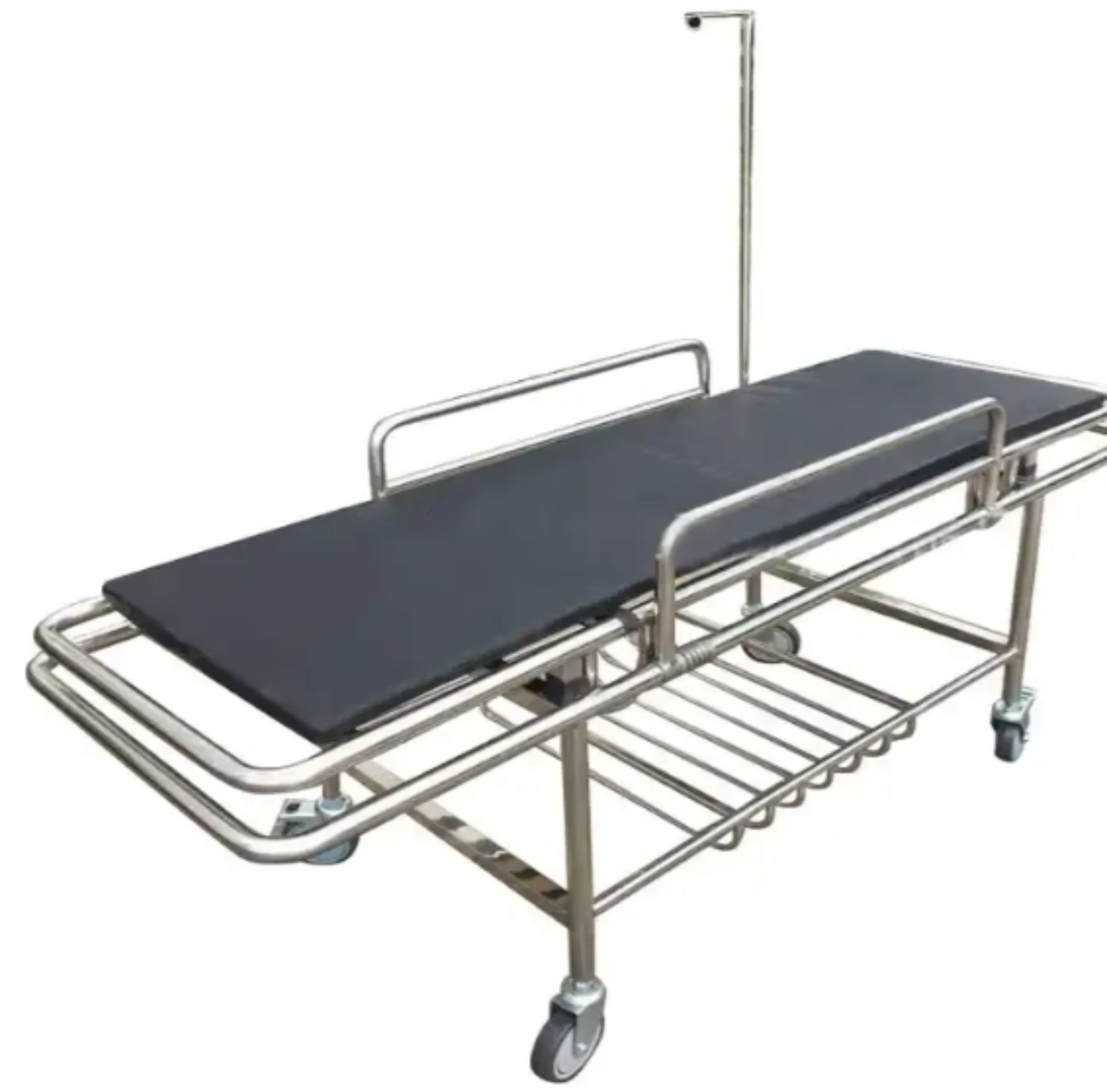 Stainless Steel Flat Emergency Patient Stretcher with Backrest Adjustable