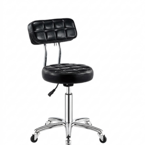 Chair Nurses Metal Black with wheels