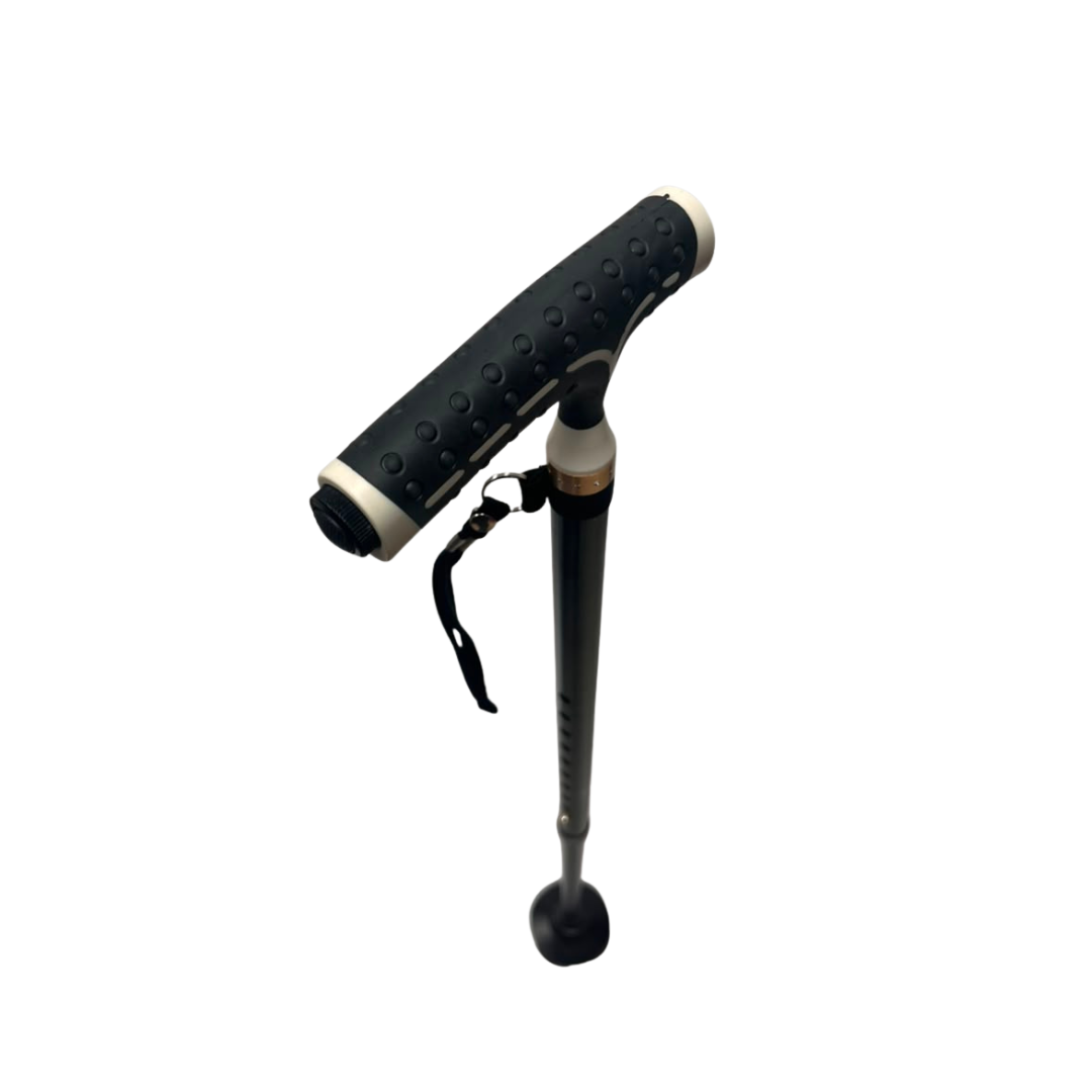 Alternative view of Quadripod Crutch – with torch