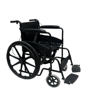 Wheelchair with fixed armrest – Black
