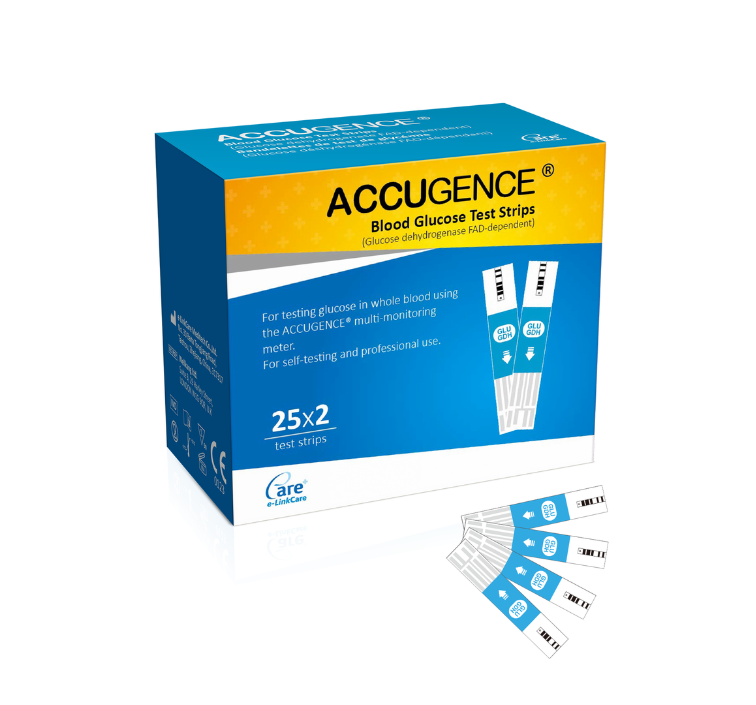 ACCUGENCE Blood Glucose Test Strips (25×2 Strips)