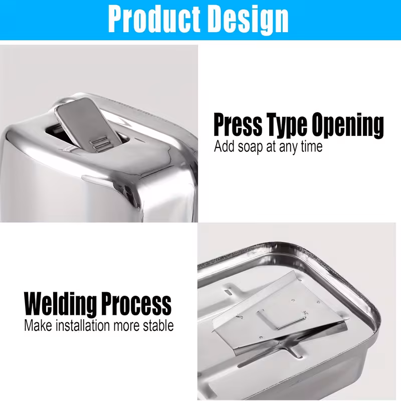 Alternative view of Soap Dispenser 304 Stainless Steel 1L