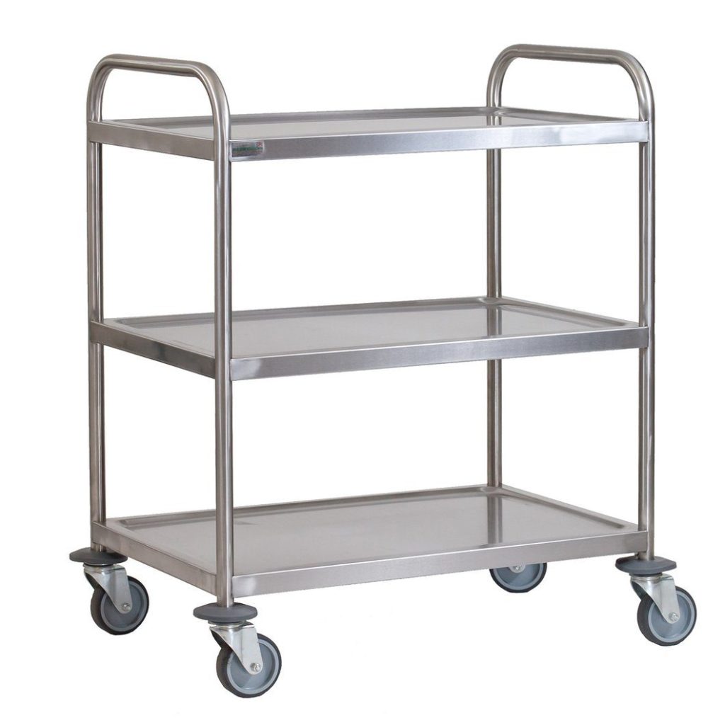 Alternative view of 3 tier tea/food trolleys Grade 18/8 stainless