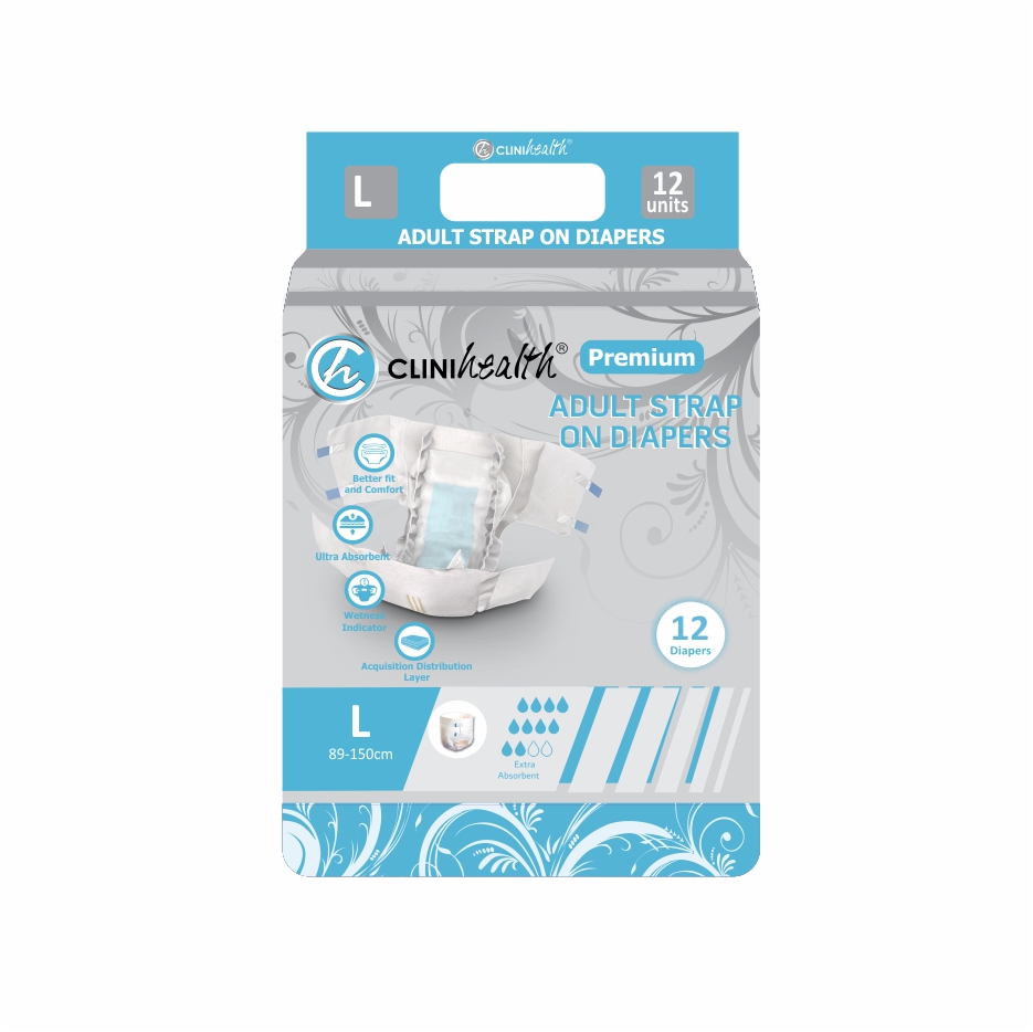 Adult Diapers Premium Strap On 12s – Large