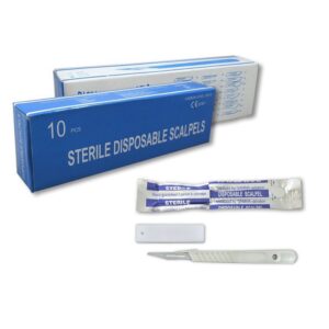 Disposable Sterile Scalpel Blade & Handle (10/Box)